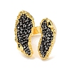 Long-Lasting Plated Micro Pave Rhinestone Open Cuff Rings RJEW-K286-01G-3