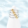 304 Stainless Steel Open Cuff Rings for Women RJEW-K321-01C-2