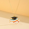 Back to School Alloy Enamel Pendant Cable Chain Necklaces WG2C7D9-03-1
