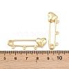 Heart Brass Brooch Findings KK-Z132-01G-01-3