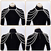 Imitation Pearl Round Beaded Shoulder Body Chains for Women AJEW-WH0816-462P-3