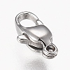 Tarnish Resistant Polished 316 Surgical Stainless Steel Lobster Claw Clasps STAS-Z013-12P-3