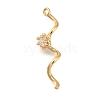 Brass Micro Pave Clear Cubic Zirconia Pendants KK-M301-13G-1