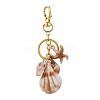 6Pcs 6 Styles Natural Shell Keychains KEYC-JKC01101-4