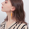 8 Pairs 8 Color Resin & Walnut Wood Dangle Earrings wih Iron Pins EJEW-AB00030-5