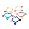 Opaque Acrylic Smiling Face Charm Bracelets BJEW-JB06258-1