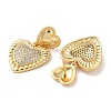 Brass Pave Cubic Zirconia Stud Earrings for Women EJEW-M258-08G-2