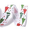 25 Yards Christmas Theme Printed Polyester Grosgrain Ribbon OCOR-C004-02G-3