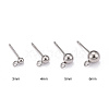 Non-Tarnish 40Pcs 4 Styles 202 Stainless Steel Ball Stud Earring Findings STAS-LS0001-13P-2