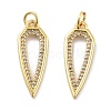 Rack Plating Brass Micro Pave Cubic Zirconia Pendants KK-Z071-81G-01-1