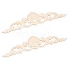 Natural Solid Wood Carved Onlay Applique Craft WOOD-WH0101-71-1