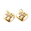 Brass Micro Pave Orchid Cubic Zirconia Pendants ZIRC-P094-27G-RS-2