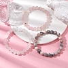 3Pcs 3 Styles Natural Mixed Gemstone Round Beaded Stretch Bracelets Set BJEW-JB10139-04-2