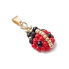 Glass Seed Beads Ladybird Pendants PALLOY-MZ00454-3