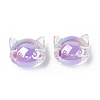 UV Plating Rainbow Iridescent Acrylic Beads OACR-H015-05A-3