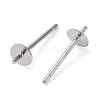 Rhodium Plated 925 Sterling Silver Stud Earring Findings STER-E068-01A-P-2