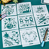 16Pcs 16 Styles Christmas Theme PET Plastic Hollow Out Drawing Painting Stencils Templates DIY-WH0387-80-4
