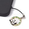 Panda Alloy Enamel Pendant Mobile Straps HJEW-JM01347-01-4