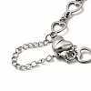 304 Stainless Steel Heart Link Chain Bracelets for Women BJEW-P292-05P-2