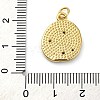 Brass Micro Pave Cubic Zirconia Pendants KK-K339-03A-G-3