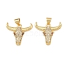 Brass Micro Pave Cubic Zirconia Pendants KK-F919-39B-G-1