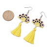 Handmade Glass Seed Beads Fan Dangle Earrings EJEW-MZ00292-02-3