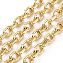 Unwelded Faceted Brass Cable Chains CHC-G005-23G