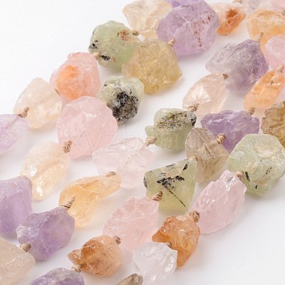 Natural Raw Rough Mixed Gemstone Beads Strands G-D833-16-1