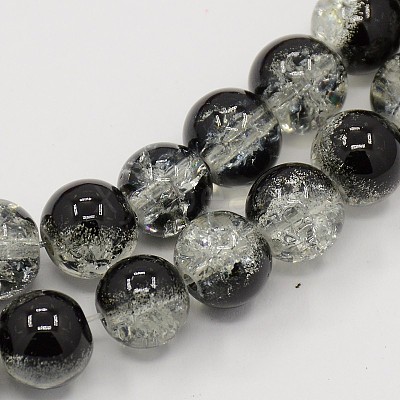 Two Tone Crackle Glass Beads Strands CCG-Q002-6mm-M-1
