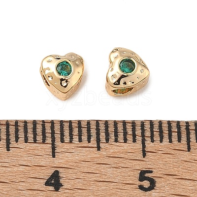 SHEGRACE Brass Green Cubic Zirconia Beads XGRQ4H208-681G-A-1