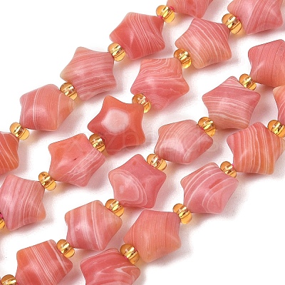 Synthetic Rhodochrosite Beads Strands G-Z080-A13-10mm-1