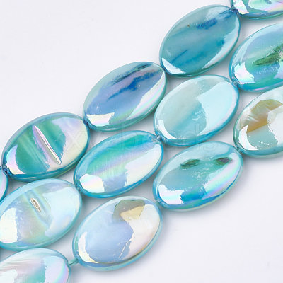 AB Color Natural Freshwater Shell Beads Strands X-SHEL-S274-39C-1
