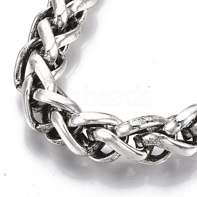 Men's Alloy Wheat Chain Bracelets BJEW-T014-07AS-1