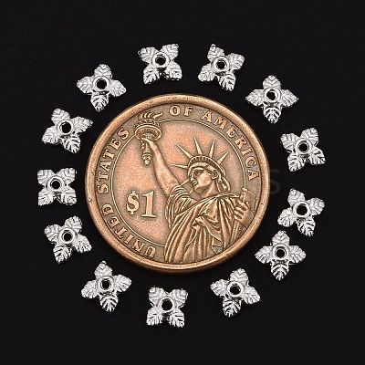 Tibetan Style Alloy Bead Caps TIBEB-Q018-S-LF-1