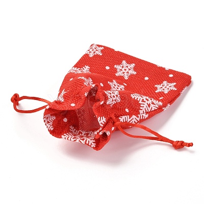 Christmas Themed Burlap Packing Pouches ABAG-L007-01A-03-1