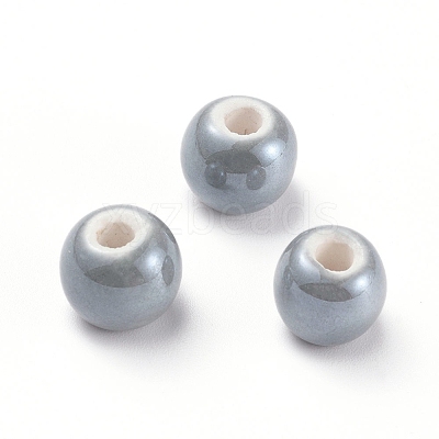 Glazed Porcelain Beads PORC-D001-8mm-26-1