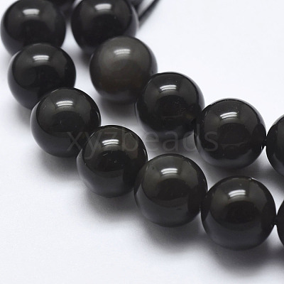 Natural Ice Obsidian Beads Strands G-A171-16-10mm-1