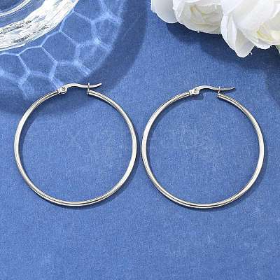 Tarnish Resistant 304 Stainless Steel Big Hoop Earrings LS-EJEW-F105-06P-1