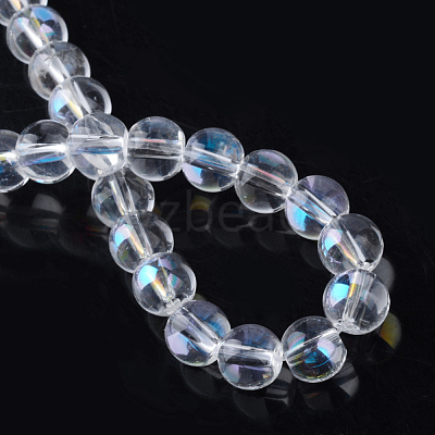 Electroplate Glass Beads Strands X-EGLA-Q062-8mm-A08-1