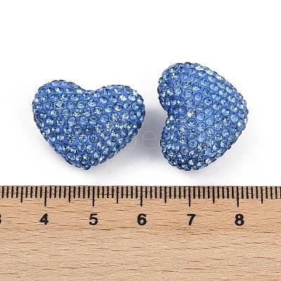 Heart Shaped Polymer Clay Rhinestone Beads CLAY-NH0002-02E-1