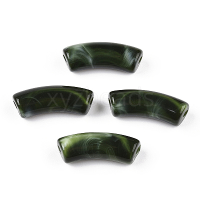 Opaque Two Tone Color Acrylic Beads MACR-ZX023-01B-1