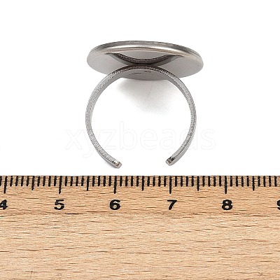 304 Stainless Steel Cuff Ring Components STAS-D372-07P-08-1