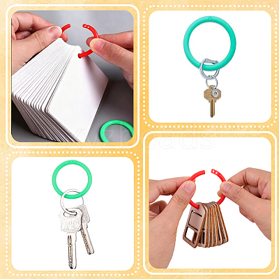 80Pcs 8 Colors Plastic Loose Leaf Book Binder Hinged Rings FIND-SP0004-81-1