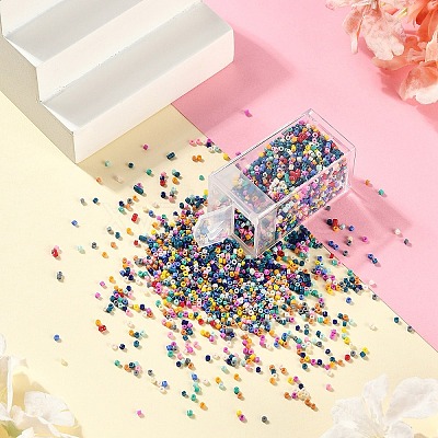 1800Pcs 15 Colors Glass Cylinder Beads SEED-YW0002-59-1