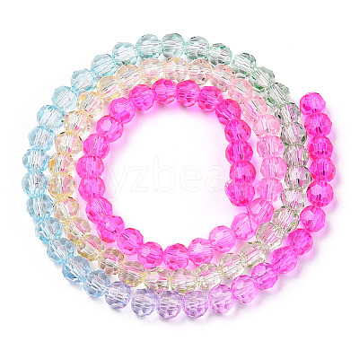 Transparent Glass Beads Strands X-GLAA-E036-07R-1