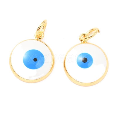 Brass Enamel Pendants ZIRC-J025-71G-B-1
