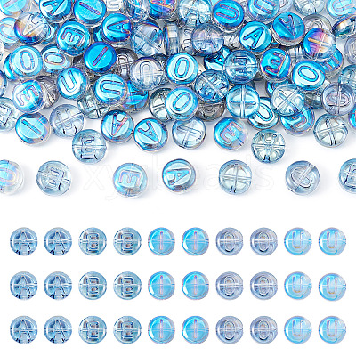 100Pcs 5 Styles Transparent Electroplated UV Plating Glass Beads GLAA-TA0003-19A-1
