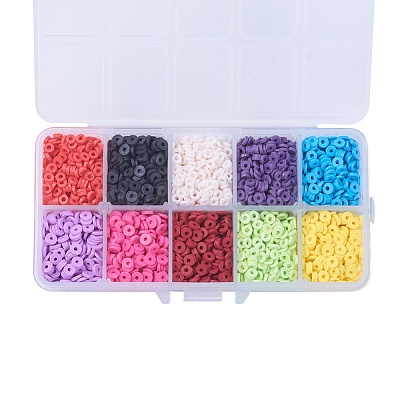 10 Colors Handmade Polymer Clay Beads CLAY-JP0001-01-4mm-1