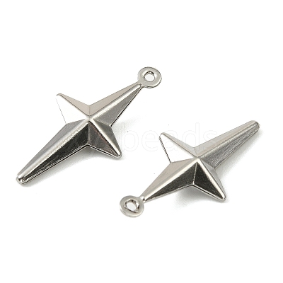 304 Stainless Steel Pendants. Star Charm X-STAS-A190-04P-1