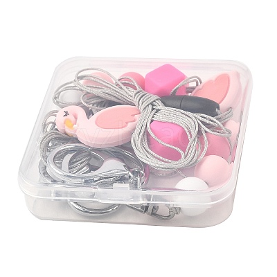 Silicone Bead Lanyard NJEW-SW00040-01-1